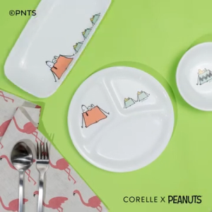 CORELLE 5pc Dinnerware Set - Snoopy Camping