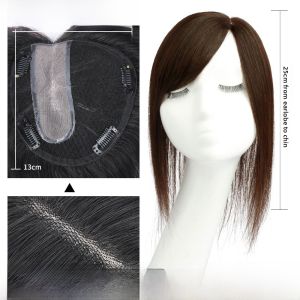 Defancy | Swiss Net Wig Piece Womens Side Bangs Lightweight Hair Replacement Natural Looking Real Human Hair To Cover Gray Hair