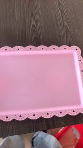1pc Pink Plastic Dessert Plate/Tray Suitable For Graduation Birthday Party Wedding