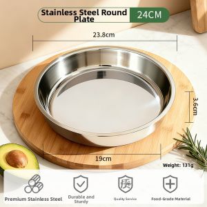 HANXIAO | Food Grade 316 Stainless Steel Circular Serving Dish