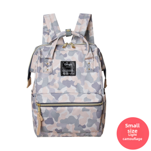 Gergxi Japan Leather Double Shoulder Bag Large Capacity Casual Travel Backpack for Men and Women Oxford Spinning Zipper Buckle