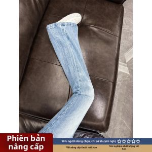 LIUBU | Quần Jeans Dáng Ôm Thẳng Sọc Chớp Mốt
