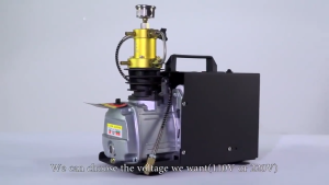 Portable Dual Cylinder High Pressure Air Compressor 4500PSI 300Bar Adjustable Inflator Pump for PCP Air Cylinder Refilling