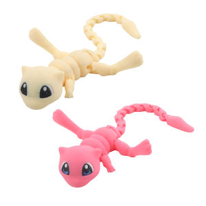 3D printed long tailed kitten vivid cat model miniature desktop ornament joint movable and pressure relieving