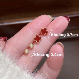 Bông Tai Mô Phỏng Hạt Ngọc Đỏ Thời Trang