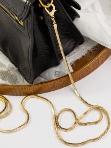 Full Copper Snake Bone Chain for Ladies Small Bag Crossbody Strap Replacement Belt Luxury Brand Unbranded Box Shape Multi Layer Plated