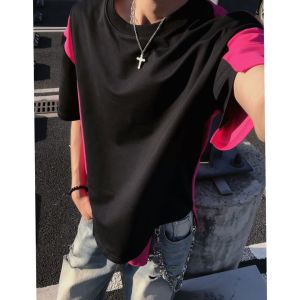 NANSSE | Colorblock Deconstructed Patchwork T-Shirt Short Sleeve