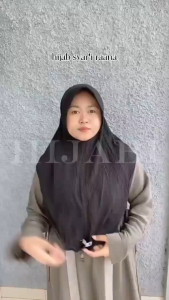 Hijab Instan Raana Crinkle Lidi by Lulu Hijab - Motif Lidi Rapi dan Elegan - Bahan Jersey Stella Lembut dan Tidak Mudah Kusut - Ukuran Panjang Depan 52cm, Belakang 83cm