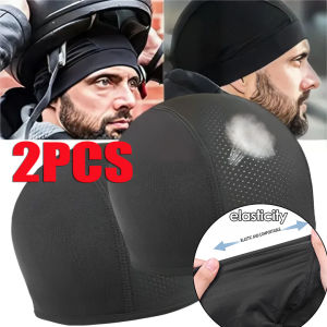 【Pphha】2Pcs Motorcycle Helmet Inner Cap Quick Dry Breathable Racing Hat Under Helmet Beanie Cap Men Women Motocross Sports Hat