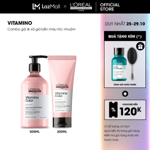 Combo Dầu gội 500ml và dầu xả giữ màu tóc nhuộm & dưỡng tóc mềm mượt Vitamino Color