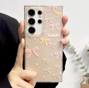 For Samsung S23 S23 Plus S23 Ultra S22 S22 Plus S22 Ultra S24 S24 Ultra A14 A54 A12 A13-4G A21S A23-5G A53-5G Cute bowknot Shockproof Thicken Soft Matte Case