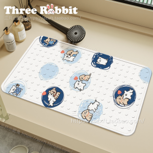 Bathroom Shower Room Anti-Slip Dog Line Cartoon Bath Mat Children Bath Room Floor Mat Home Use Adhesive Pad Toilet Mat
