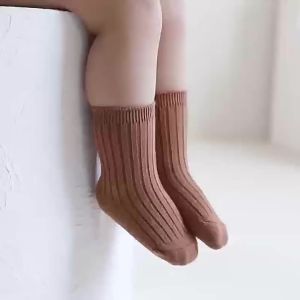 5Pairs/set Childrens Socks for Girl Boy Cotton Soft Kids Fashion Sport Socks Baby Dual-needle Mid-tube Sock Spring Autumn 0-5Y