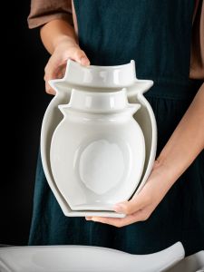 Đĩa Đựng Súp Sáng Tạo Bằng Gốm Sứ Màu Trắng Cho Khách Sạn Và Gia Đình Đĩa Đựng Thức Ăn Lạnh Đĩa Đựng Thức Ăn Nhanh Thiết Yếu