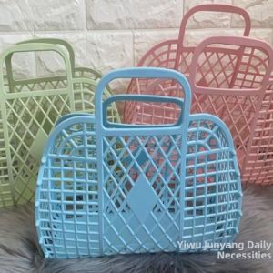 Plastic Handheld Rhombus Bath Storage Basket