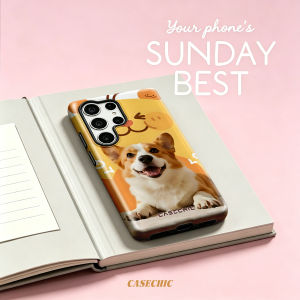 Potdemiel | Corgi with Tiger Accent Case for Samsung Galaxy S26 S25 S24 S23 Ultra Drop Resistant Glossy Dual-Layer Cover CaseChic