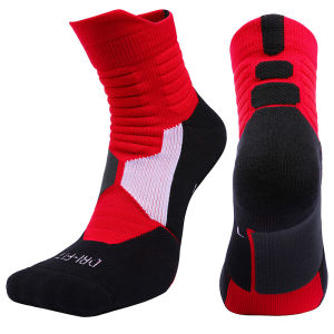 Elite Mid-Calf Basketball Socks Mens Summer Thick Towel Bottom Professional Practical Running Sports Socks Anti-Slip American Style