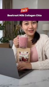 Beetroot Milk Collagen Chia Seed Creamy Fruity Delicious Premium 100% Pure Natural Beauty Support Joint Bone Care Good Digestion Natural Nutrition Real Beetroot Chia Seed Collagen Milk Powder