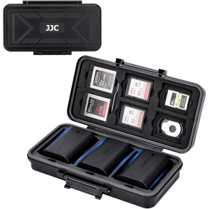 JJC Camera Battery Memory Card Storage Case for 6 SD Card 6 CFexpress Type-B/XQD 5 CFexpress Type-A Cards 3 Camera Batteries