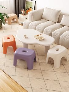 Thickened Small Stool Home Bathroom Anti-Slip Shoe Changing Stool Living Room Tea Table Stool Childrens Low Stool Stackable
