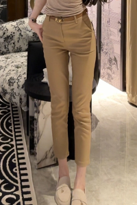 High-Waist Slim-Fit Stretchy Pencil Pants for Women New Summer Style Casual Trousers Japanese and Korean Design Ankle-Length