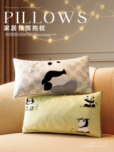 Đệm Dài Hình Gấu Trúc Hoạt Hình Dễ Thương Đệm Lưng Đệm Đầu Đệm Không Có Lõi Đệm Lưng Đệm Mềm Mại Thoải Mái Vải Cotton Pha Trộn