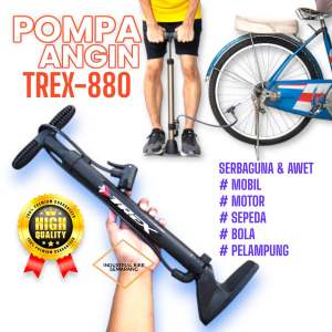 (( TREX 880 )) Premium Pompa Angin Ban Sepeda / Sepeda Motor / Mobil / Bola / Pelampung Floor Pump Lantai Tekanan Tinggi Psi High Pressure Awet Termurah Terlaris