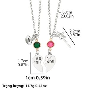 Bandai | Vòng Cổ Hình Vương Miện Phù Thủy Đính Đá Quyến Rũ - Trang Sức Tình Bạn BFF Phù Hợp Cho Cả Nam Và Nữ Quà Tặng Cho Bữa Tiệc Ngày Lễ Tình Nhân