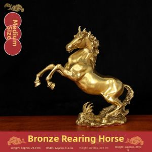 DINGFENGGE | Prosperity Symbol Bronze Horse Statue Pure Brass