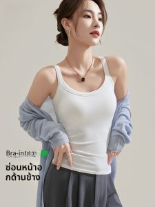 MiiOW | เสื้อกั๊กสายเดี่ยวทรงเข้ารูปสำหรับผู้หญิง ใส่ได้ตลอดปี ด้านหน้าเป็นผ้าไนลอน ด้านหลังเป็นผ้าฝ้ายผสม สำหรับใส่ในฤดูใบไม้ผลิและฤดูใบไม้ร่วง