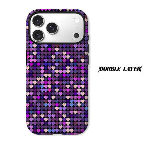 BILIBILI | Heart Mosaic Phone Case for iPhone 18 17 16 15 14 13 12 11 Air Pro Max Plus Double-layer Cover