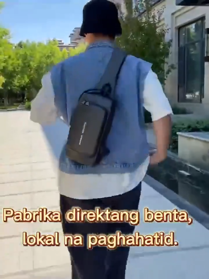 Trendy Sling Bag Waterproof Leather Casual Shoulder Bag Anti-theft Chest Bag with Combination Lock USB Charging Hole Multi Pocket Crossbody Bag Sports Backpack (Bulacan Ready Stock)