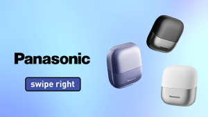Panasonic Swipe Right Travel Shaver for Men Portable Electric Razor with USB-C Charging 3-Blade Cutting System and Beard Sensor Technology Wet/Dry Use - ES-CM3B-K