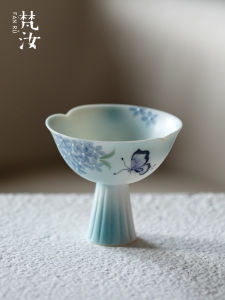 Cốc Trà Vẽ Tay Cao Cấp Có Chân Cốc Trà Thanh Lịch Cho Phụ Nữ Cốc Trà Cá Nhân Tinh Tế Cốc Trà Bằng Gốm Sứ Thủ Công