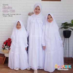 best seller!! GAMIS  PUTIH   Setelan Celana  Tunik Manasik Umroh Haji Anak Remaja Wanita Dewasa  Cutetrik Terbaru
