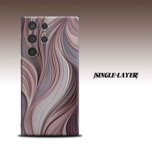 Mauve Gradient Wave Fluid For Samsung Galaxy S26 S25 S24 A56 A36 Dual Layer Luxury Fashion Full Lens Protective Case