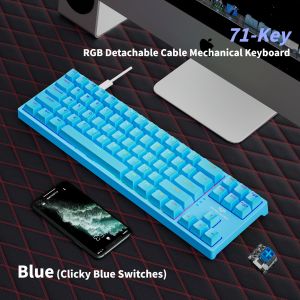 NexusClick K710 Wired Mechanical KeyboardHot Swappable Blue Switch RGB Backlit Detachable Keycaps Type-C Cable Gaming Keyboard