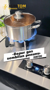 XUMTOM 9.5KW Stainless Steel Gas Stove Memasak Gas Cooker Stove Hob Cooker Dapur Viral Build-In / Tabletop Time Gas Flip Stove 翻转炉