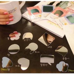 Mini Portable Cute Phone Mirror Sticker Personalized Makeup Mirror Compact Size Mobile Phone Case Mirror Decal for Men And Women