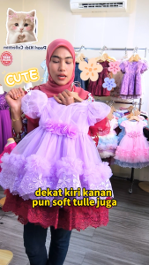 [12mth-4±yrs] Gaun Budak Baby Girl Kids Dress Kembang Retro Princess Dress Kenduri Girl Dress Wedding Dress Birthday Dress