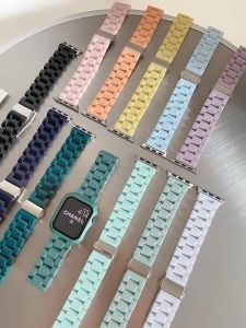 CCLCC Candy Color Resin Strap For Apple Watch 41mm 45mm 38mm 42mm 44mm 40mm 49mm ultra Watchband Belt Smart Watch Band for smart watch series 8 se 7 6 5 4 3