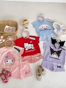 Magic Kids New Cartoon-Themed Cotton Terno Set for Girls - Kuromi & Friends Themed Outfit for Ages 2-10