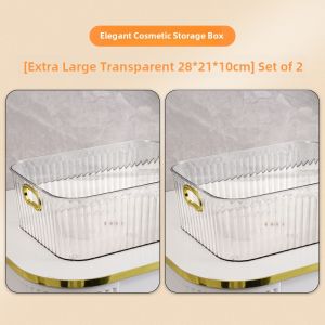 Luxury Desktop Cosmetic And Skincare Storage Box Transparent Large Capacity Organizer Acrylic Rectangular Home Organization