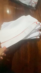 Mũ Calo Trắng Viền Đỏ – Mũ Thể Dục Học Sinh – Vải Dày Đẹp Bền – Đồng Phục Trường Giá Tốt