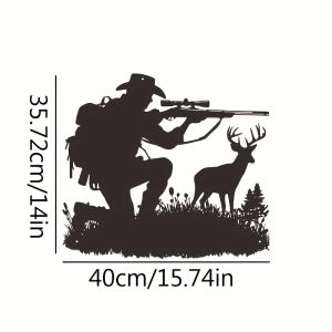 CIFbuy | CIFBUY Metal Wall Art Rustic Iron Deer Forest Landscape Wall Decor for Cabin Man Cave Hunting Lodge Sports Fan Home Decoration