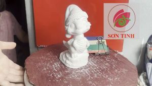 Tượng tô màu giáng sinh  RỒNG ĐỘI MŨ ĐÓN GIÁNG SINH thạch cao trắng (Không kèm màu) luyện vẽ decor