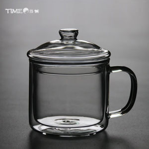 Time Pawnshop Thickened Heat Resistant Glass Large Capacity with Lid Double-Wall Insulated Cup Creative Mug
