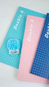 สมุดบันทึกเย็บลวด Double A Professional ขนาด 90x160mm. 70แกรม 24แผ่น (คละแบบ คละลาย)