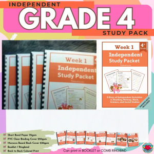 GRADE 4 Independent Study Pack Worksheet/Workbook HomeSchool Learning Materials | RABAH UP STORE