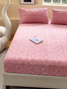 Bedsheet Cover With Garter Velvet Queen Size Double Size King Size Velvet Bed Sheet Super Soft Fluffy Comfortable Fleece Bedsheet Pillowcase